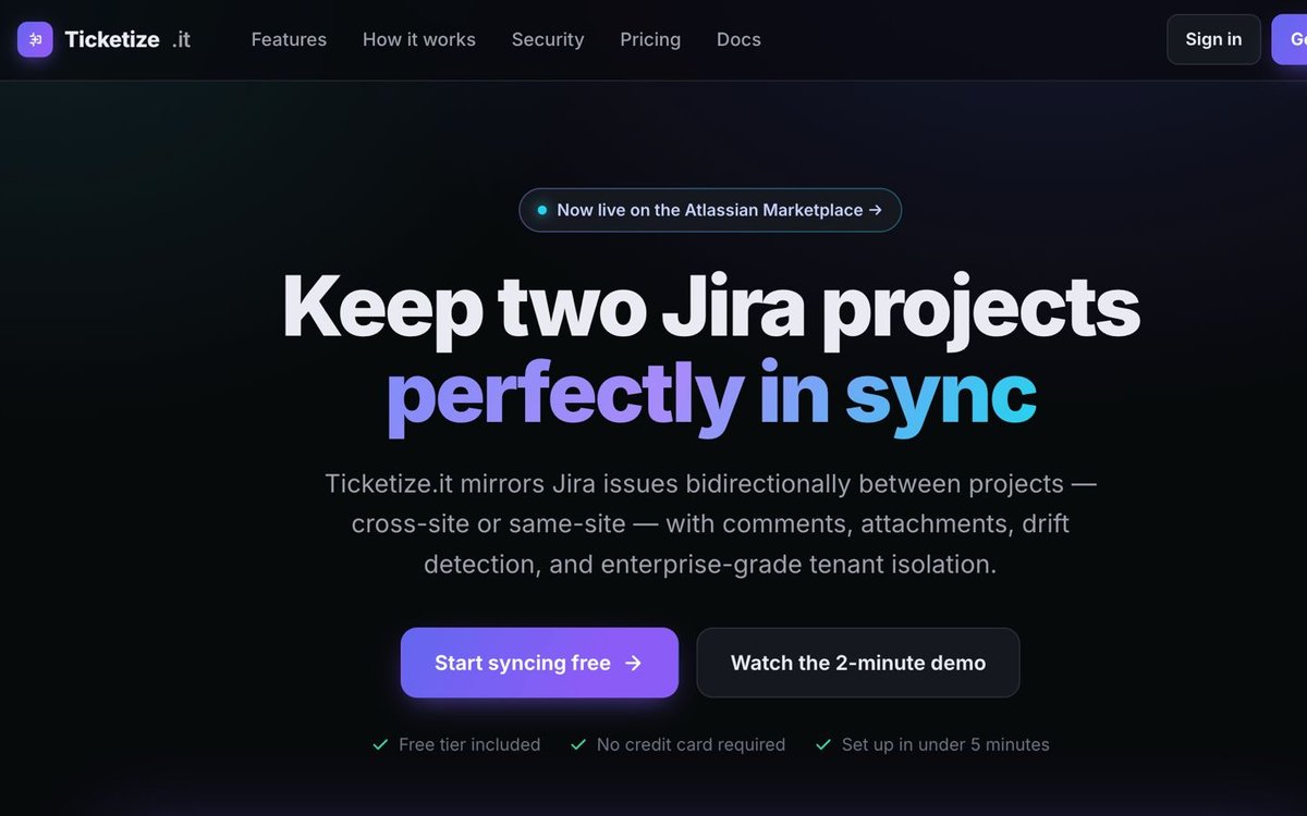 The Ticketize.it home page, headlined 